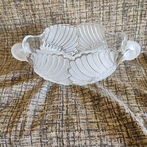 Mikasa Frosted Glass Swan Bowl Vintage Early 80s